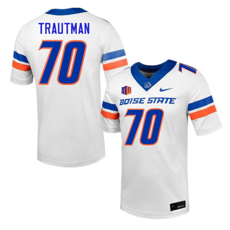 Randy Trautman Jersey, Boise State Broncos #70 Randy Trautman Football Jersey College Uniforms-White Randy Trautman Jersey, Boise State Broncos #70 Randy Trautman Football Jersey College Uniforms-White